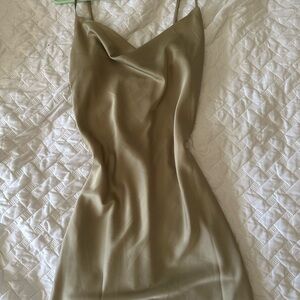 Nasty Gal Satin Sage Dress